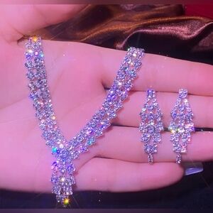 Dazzling Crystal Necklace and Earring Set
